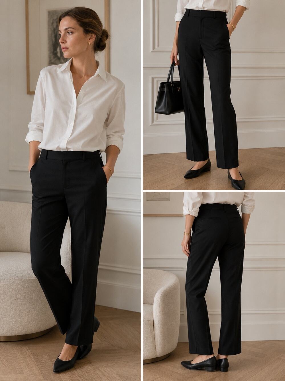 Banana Republic Sloan Women’s 16L Black Wool Blend Straight Leg Pants 36x34